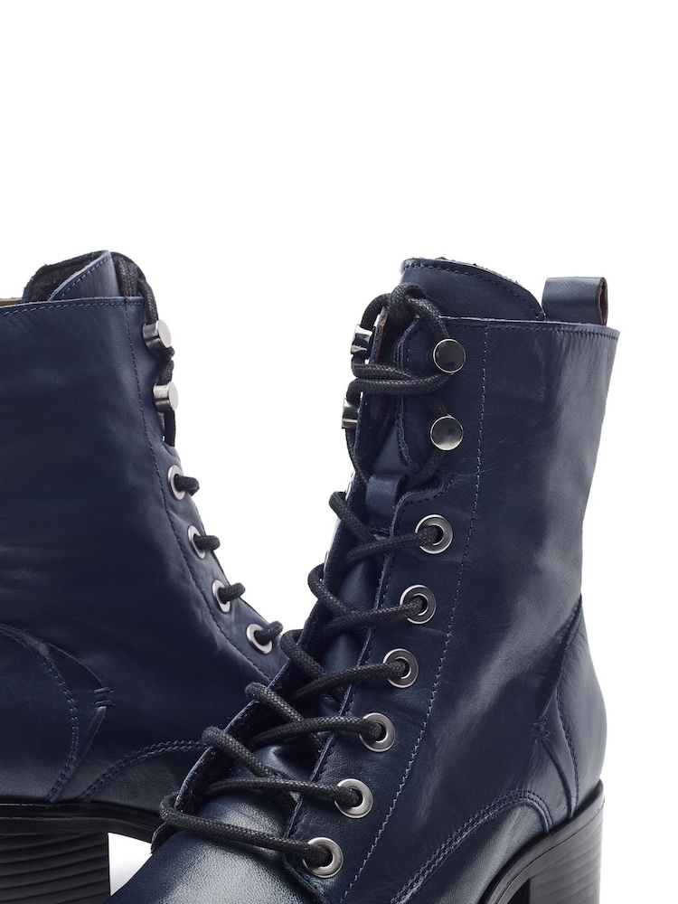 Moda in Pelle Navy Bezzy Lace Up Casual Boots - Image 4 of 4