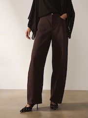 Chocolate Brown Twisted Seam Barrel Jeans - Image 2 of 10