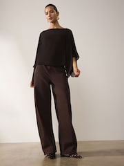 Chocolate Brown Twisted Seam Barrel Jeans - Image 5 of 10