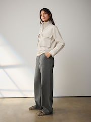 Khaki Green Utility Wide Leg Jeans - Image 1 of 9