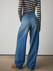 Mid Blue Denim Utility Wide Leg Jeans - Image 5 of 8
