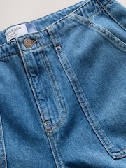 Mid Blue Denim Utility Wide Leg Jeans - Image 7 of 8