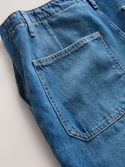 Mid Blue Denim Utility Wide Leg Jeans - Image 8 of 8