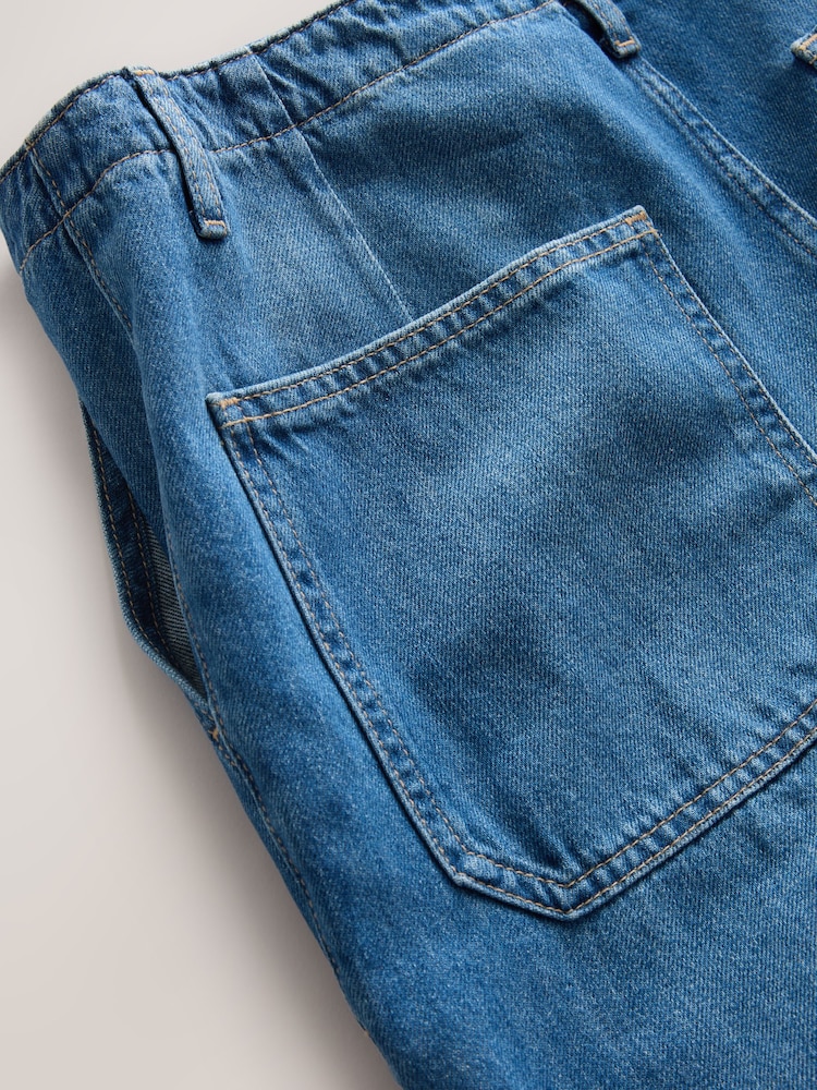 Mid Blue Denim Utility Wide Leg Jeans - Image 8 of 8