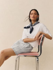 Neutral Checked Denim Mini Skirt - Image 5 of 8
