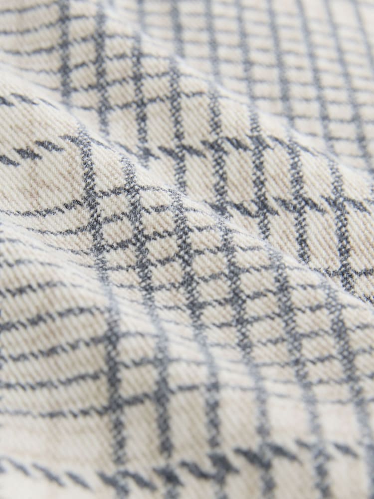 Neutral Checked Denim Mini Skirt - Image 8 of 8