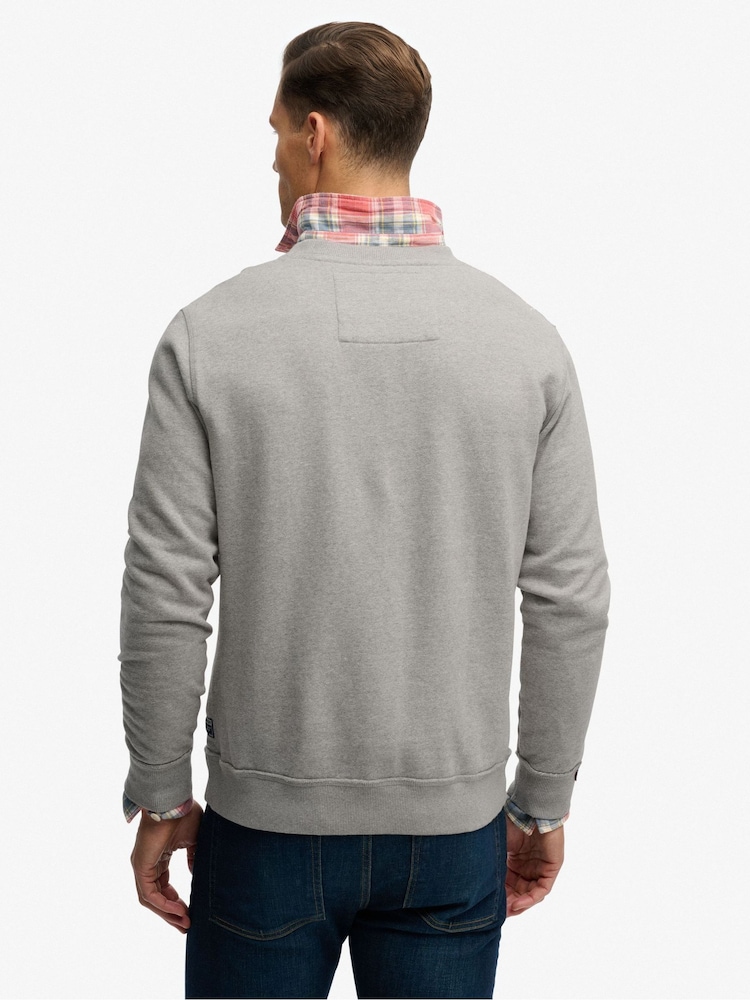 Superdry Grey Vintage Athletic Crew Sweatshirt - Image 2 of 8 Superdry Grey Vintage Athletic Crew Sweatshirt - Image 2 of 8