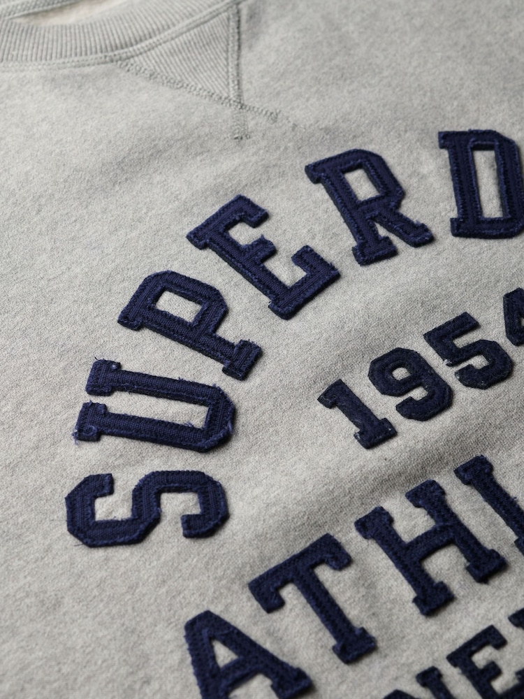 Superdry Grey Vintage Athletic Crew Sweatshirt - Image 8 of 8 Superdry Grey Vintage Athletic Crew Sweatshirt - Image 8 of 8