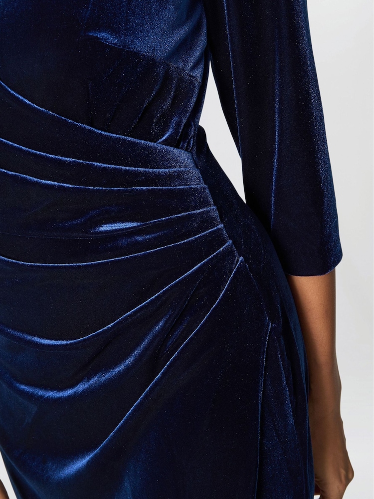 Buy Gina Bacconi Blue Paris Velvet Maxi Dress With 3/4 Sleeve from Next Luxembourg Buy Gina Bacconi Blue Paris Velvet Maxi Dress With 3/4 Sleeve from Next Luxembourg