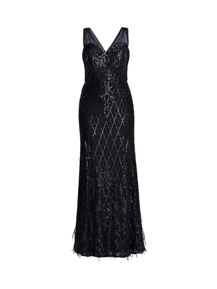 Gina Bacconi Tamsin Sleeveless Sequin Maxi Black Dress - Image 7 of 7 Gina Bacconi Tamsin Sleeveless Sequin Maxi Black Dress - Image 7 of 7