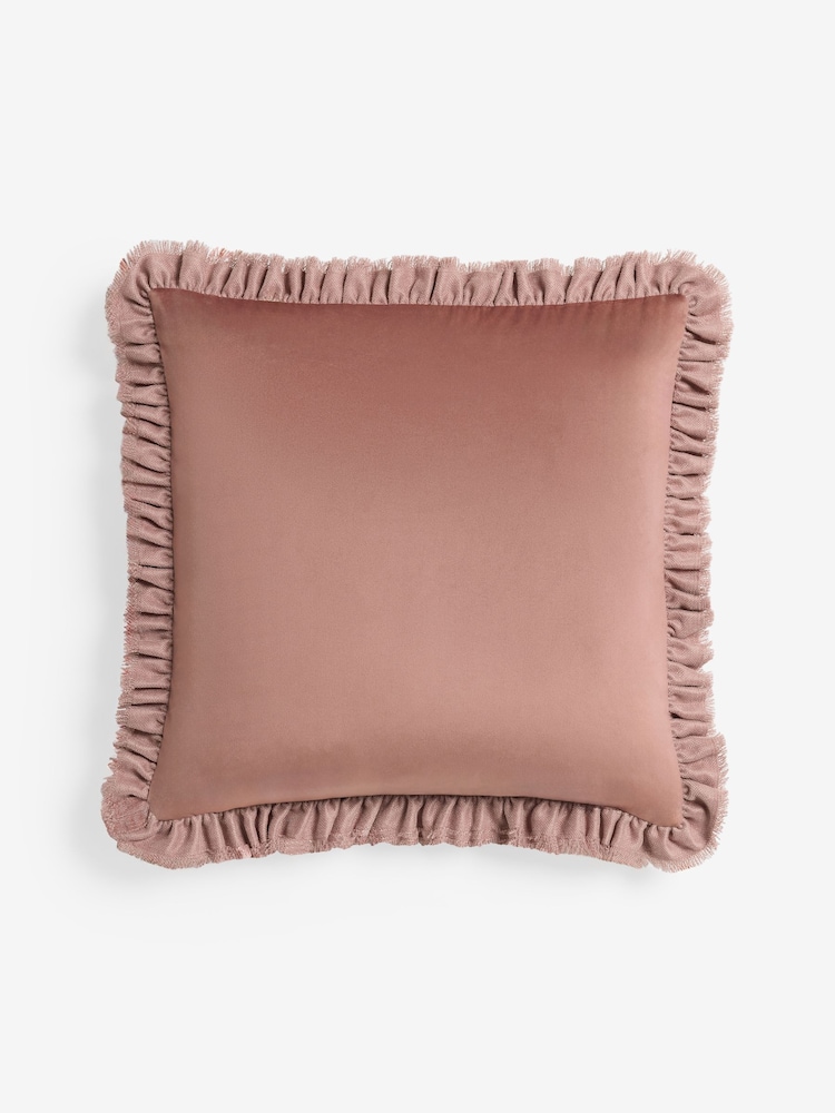 Pink Distressed Ruffle Edge Cushion - Image 4 of 4