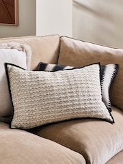 Monochrome 40 x 59cm Tweed Chenille Cushion - Image 2 of 4