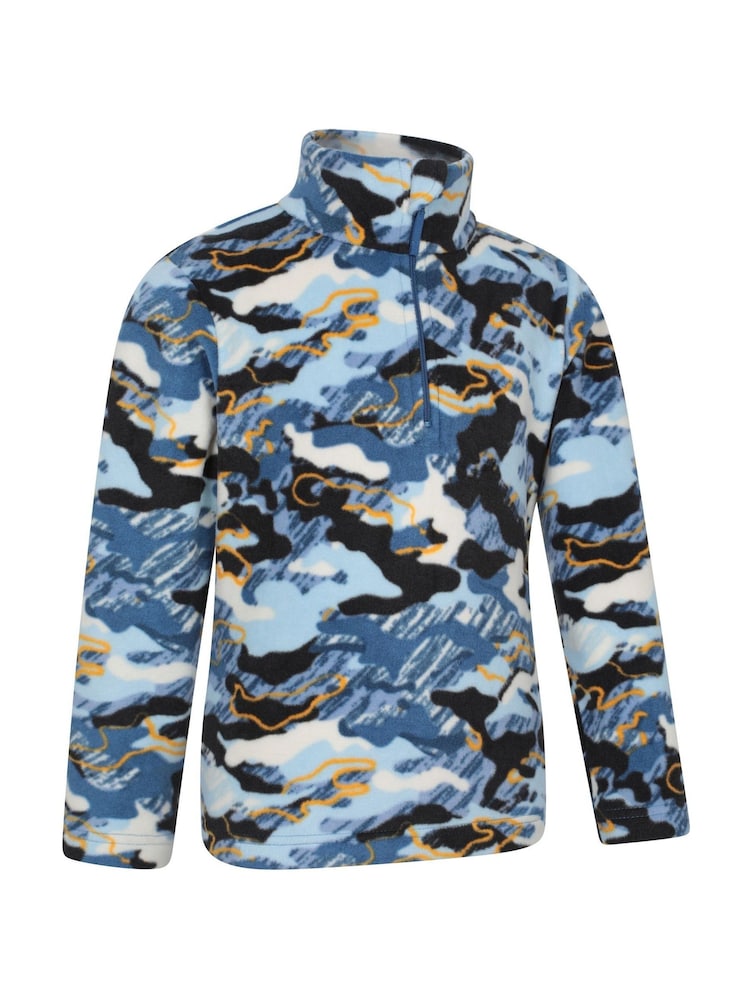 Mountain Warehouse Light Blue Kids Pursuit Printed Half Zip Fleece - Image 2 of 5 Mountain Warehouse Light Blue Kids Pursuit Printed Half Zip Fleece - Image 2 of 5