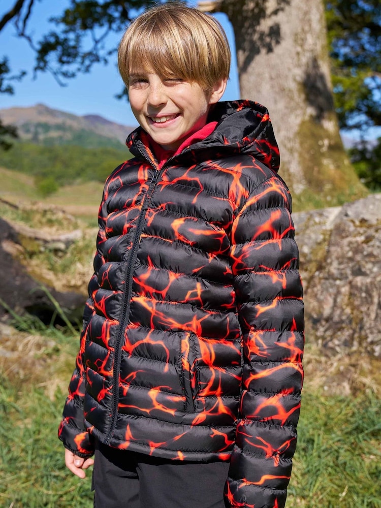 Mountain Warehouse Bright Orange Seasons Printed Water-Resistant Padded Jacket - Image 1 of 6 Mountain Warehouse Bright Orange Seasons Printed Water-Resistant Padded Jacket - Image 1 of 6