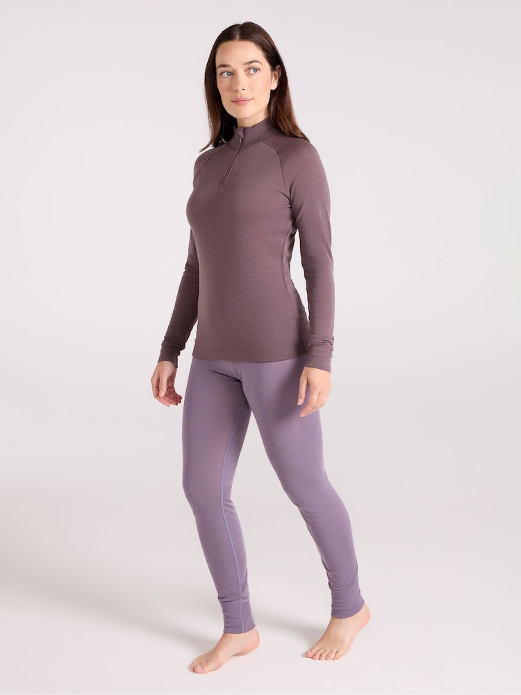 Mountain Warehouse Brown Womens Merino Zip Neck Thermal Top - Image 2 of 5