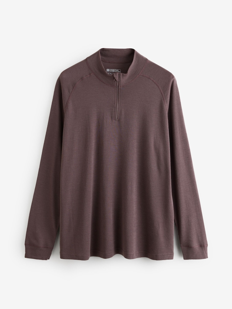 Mountain Warehouse Brown Womens Merino Zip Neck Thermal Top - Image 5 of 5