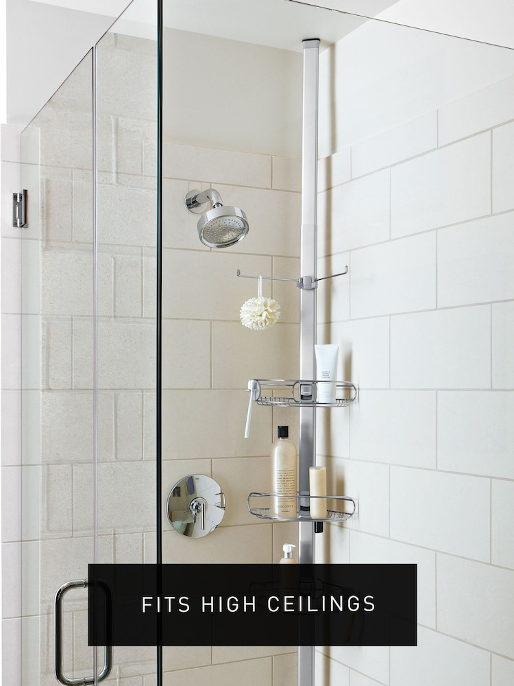 simplehuman Matt Silver Large Tension Shower Caddy, 1.8m To 2.7m - Image 2 of 8