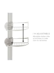 simplehuman Matt Silver Large Tension Shower Caddy, 1.8m To 2.7m - Image 6 of 8