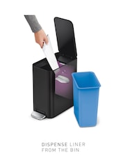 simplehuman Matte Black 5l Slim Bathroom Pedal Bin - Image 5 of 8