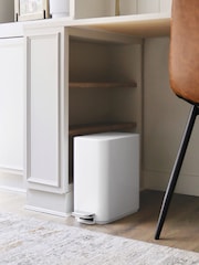 simplehuman White 5l Slim Bathroom Pedal Bin - Image 1 of 8