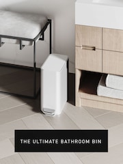 simplehuman White 5l Slim Bathroom Pedal Bin - Image 2 of 8