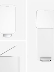 simplehuman White 5l Slim Bathroom Pedal Bin - Image 3 of 8