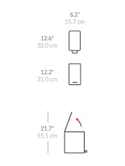 simplehuman White 5l Slim Bathroom Pedal Bin - Image 6 of 8