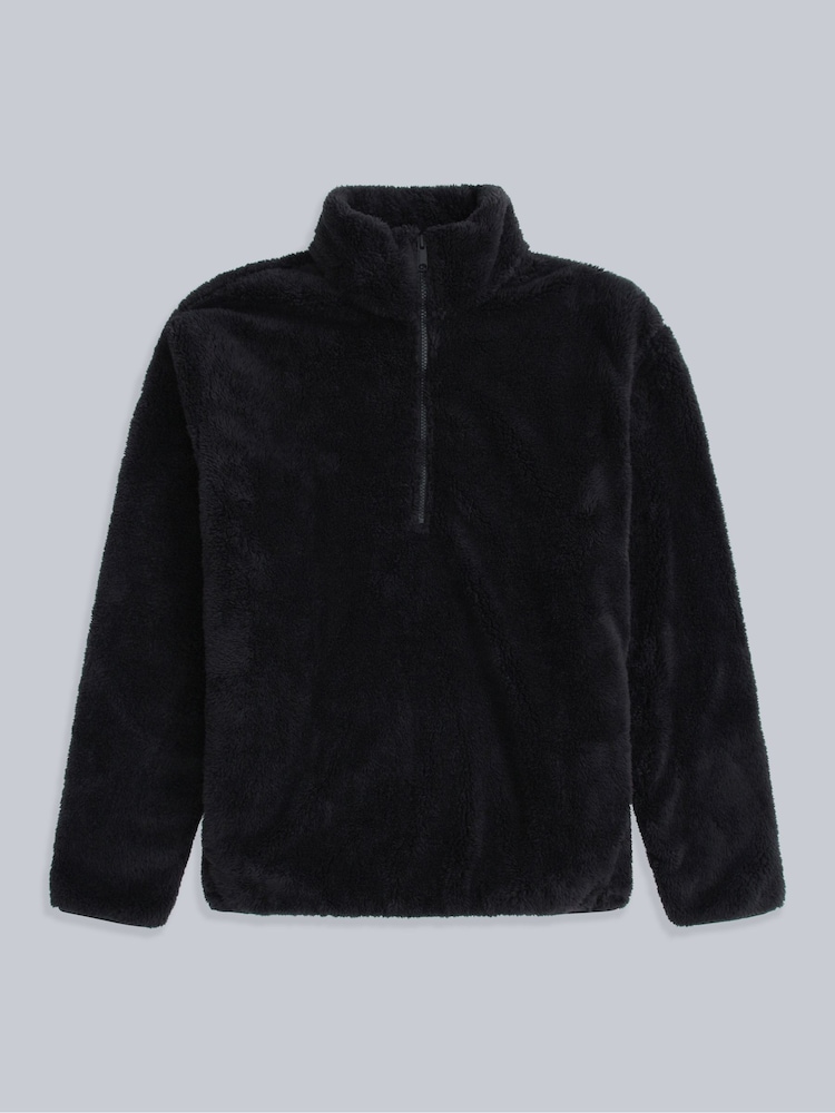 Animal Black Teddy Half Zip Fleece - Image 1 of 5 Animal Black Teddy Half Zip Fleece - Image 1 of 5