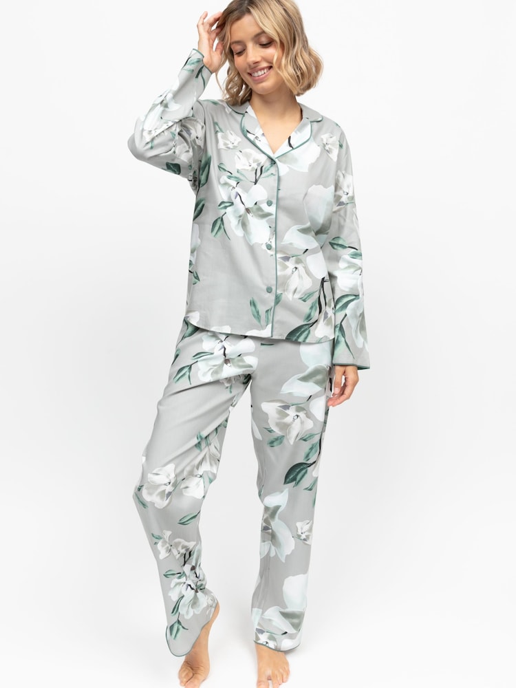 Cyberjammies Grey Floral Print Long Sleeve Pyjamas Set - Image 1 of 4 Cyberjammies Grey Floral Print Long Sleeve Pyjamas Set - Image 1 of 4