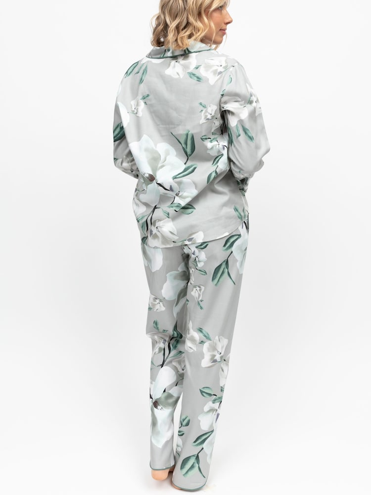Cyberjammies Grey Floral Print Long Sleeve Pyjamas Set - Image 2 of 4 Cyberjammies Grey Floral Print Long Sleeve Pyjamas Set - Image 2 of 4