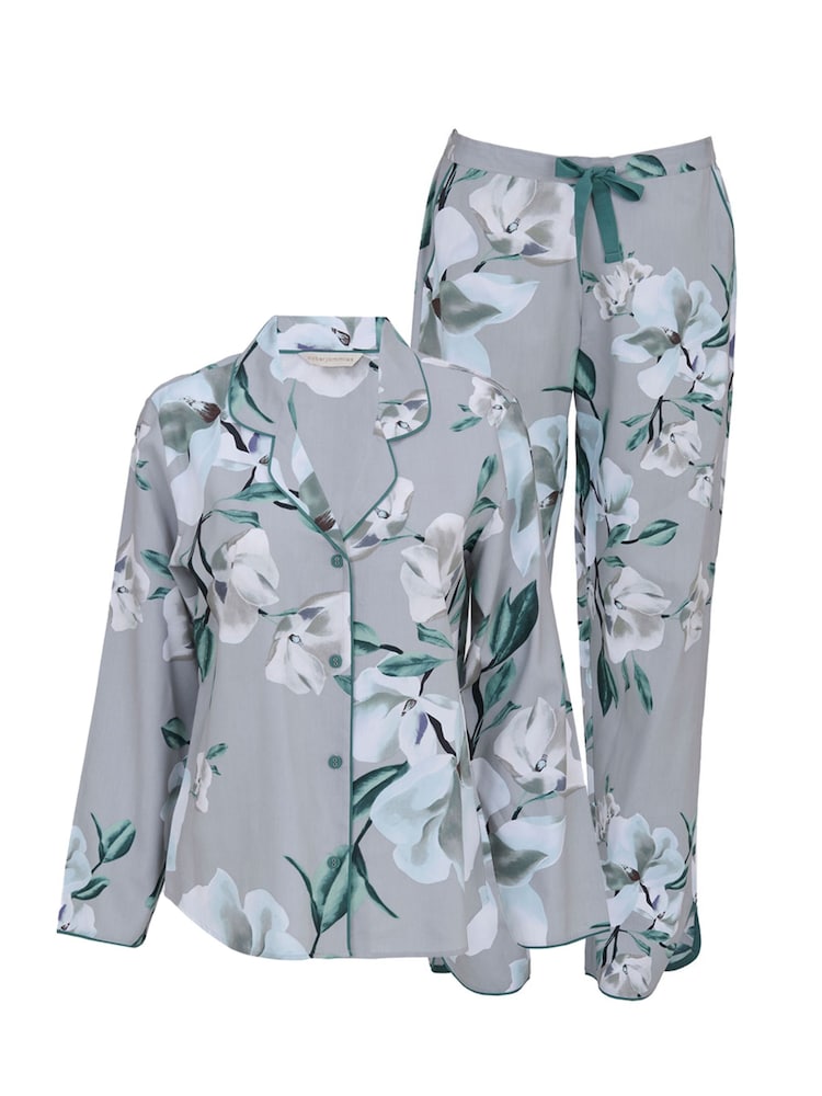 Cyberjammies Grey Floral Print Long Sleeve Pyjamas Set - Image 4 of 4 Cyberjammies Grey Floral Print Long Sleeve Pyjamas Set - Image 4 of 4