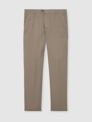 Orah Brovn - Reiss Dobi tkanina pamučne pikue Čino pantalone - Slika 2 od 6