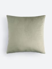 Sage Green 43 x 43cm Cut Velvet Geo Zig Cushion - Image 2 of 2
