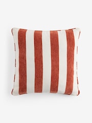 Orange 50 x 50cm Chenille Stripe Cushion - Image 3 of 4