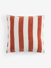 Orange 50 x 50cm Chenille Stripe Cushion - Image 4 of 4