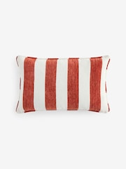 Orange 50 x 30cm Chenille Stripe Cushion - Image 3 of 4