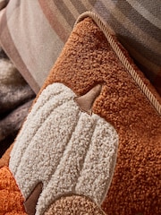 Orange 43 x 43cm Borg Pumpkin Cushion - Image 2 of 4