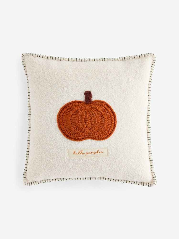Crochet Pumpkin Slogan Cushion - 圖片 2/4