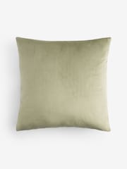 Sage Green 59 x 59cm Cut Velvet Geo Zig Cushion - Image 3 of 4