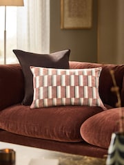 Pink Velvet Geometric Block Cushion - Image 1 of 4