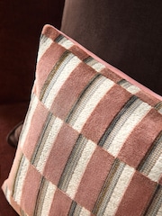 Pink Velvet Geometric Block Cushion - Image 2 of 4