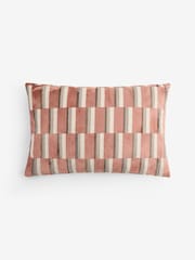 Pink Velvet Geometric Block Cushion - Image 3 of 4