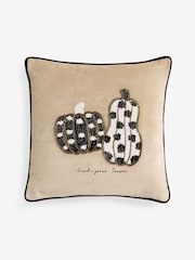 Monochrome 35 X 35cm Embellished Pumpkin Cushion - Image 4 of 5