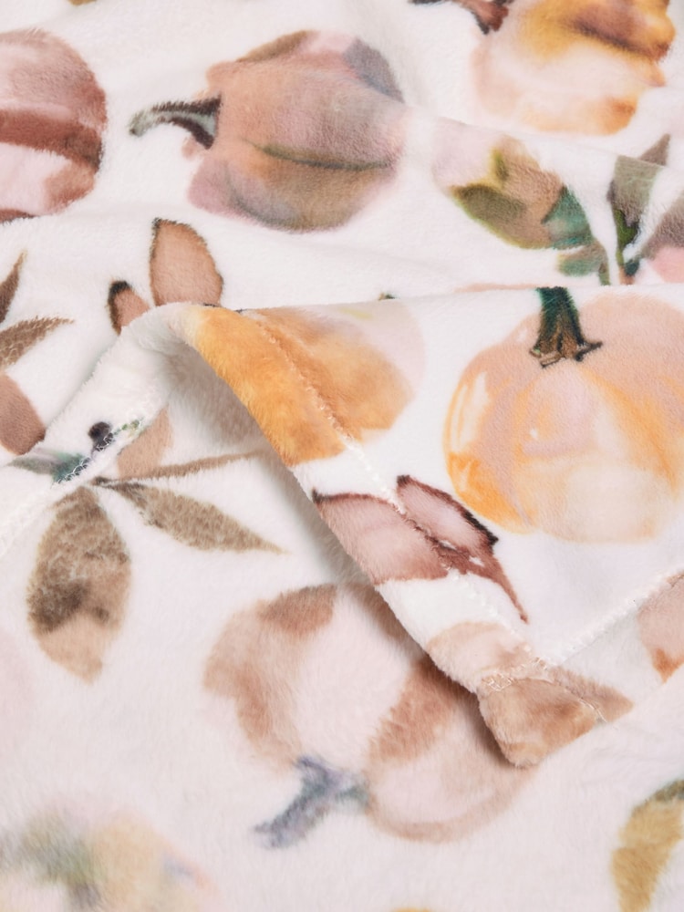 Orange Watercolour Pumpkin Fleece Throw - Image 3 of 3