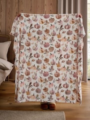 Orange Watercolour Pumpkin Fleece Throw - Image 4 of 7