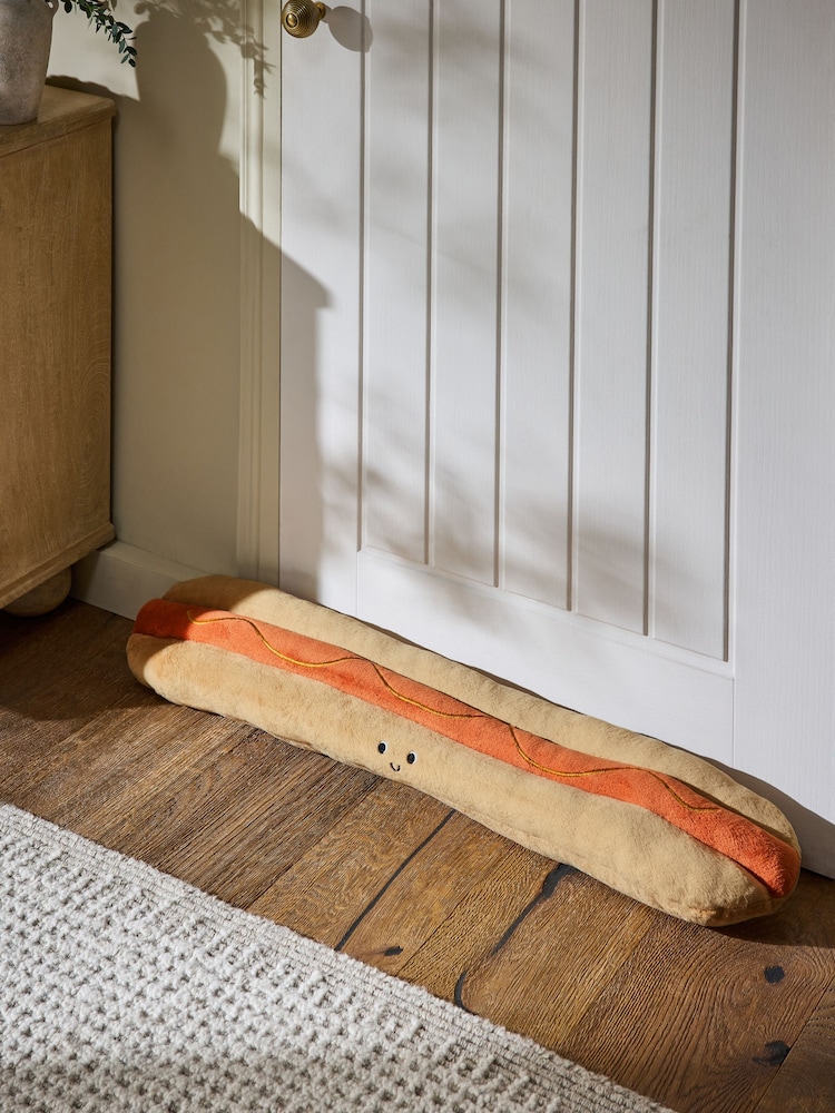 Natural Hot Dog Draught Excluder - Image 1 of 3