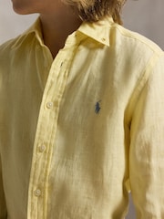 Polo Ralph Lauren Pale Yellow Linan Logo Shirt - Image 3 of 5