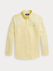 Polo Ralph Lauren Pale Yellow Linan Logo Shirt - Image 4 of 5