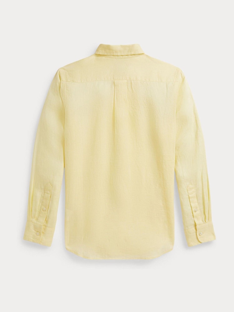Polo Ralph Lauren Pale Yellow Linan Logo Shirt - Image 5 of 5