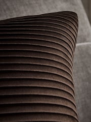 Chocolate Brown 50 x 50cm Velvet Pleat Cushion - Image 3 of 5